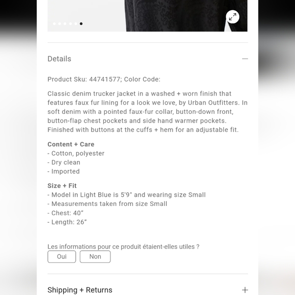 Urban Outfitters Faux Fur Lined Denim Trucker Jacket Size XS - Picture 7 of 13